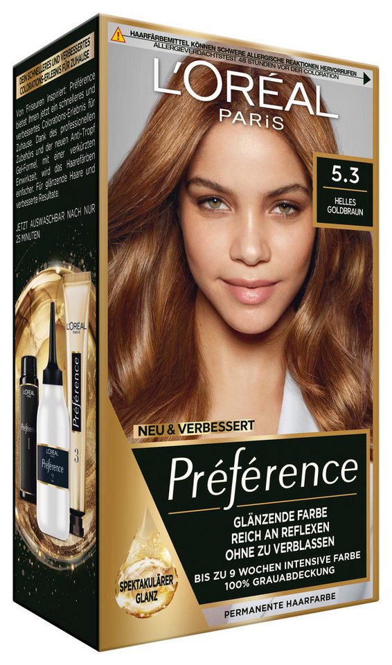 L'ORÉAL PARIS Coloration Préférence, Set, 3-tlg., mit pflegender Formel von L'ORÉAL PARIS