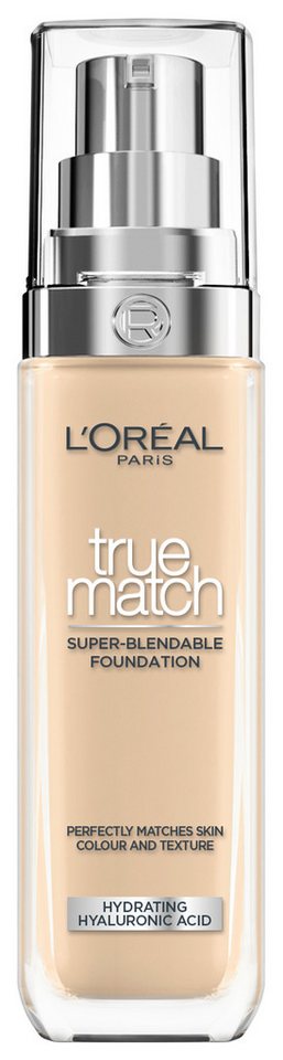 L'ORÉAL PARIS Foundation L'Oréal Paris True Match Foundation, Spendet Feuchtigkeit, mittlere Deckkraft, passt sich dem Hautton an. von L'ORÉAL PARIS