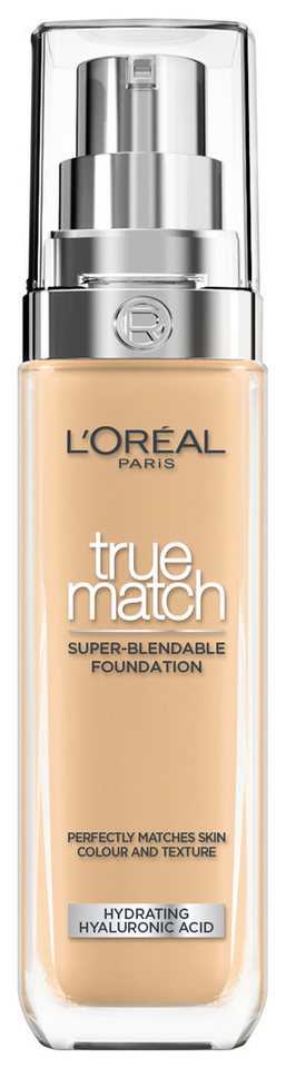 L'ORÉAL PARIS Foundation L'Oréal Paris True Match Foundation, Spendet Feuchtigkeit, mittlere Deckkraft, passt sich dem Hautton an. von L'ORÉAL PARIS