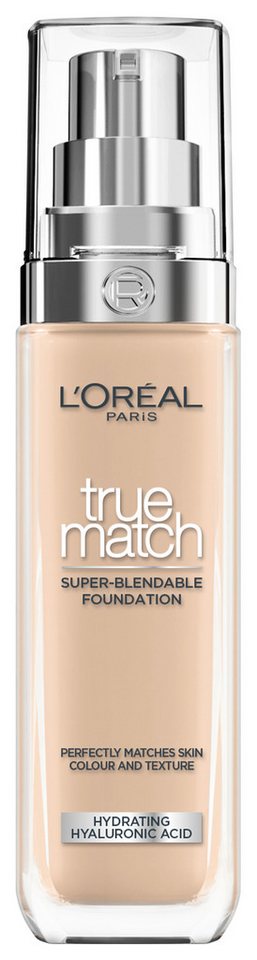 L'ORÉAL PARIS Foundation L'Oréal Paris True Match Foundation, Spendet Feuchtigkeit, mittlere Deckkraft, passt sich dem Hautton an. von L'ORÉAL PARIS