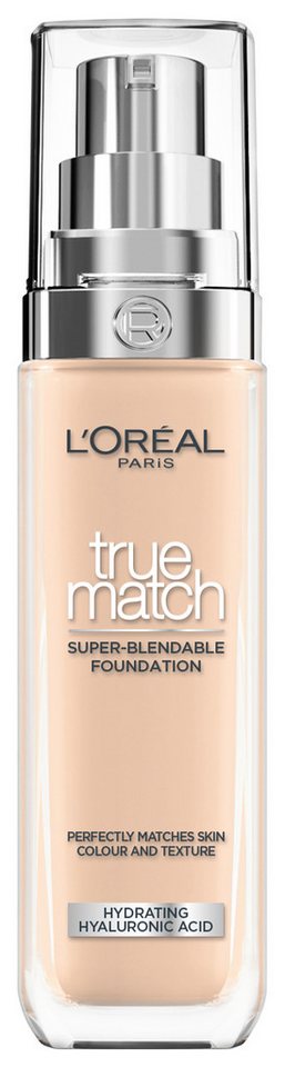 L'ORÉAL PARIS Foundation L'Oréal Paris True Match Foundation, Spendet Feuchtigkeit, mittlere Deckkraft, passt sich dem Hautton an. von L'ORÉAL PARIS