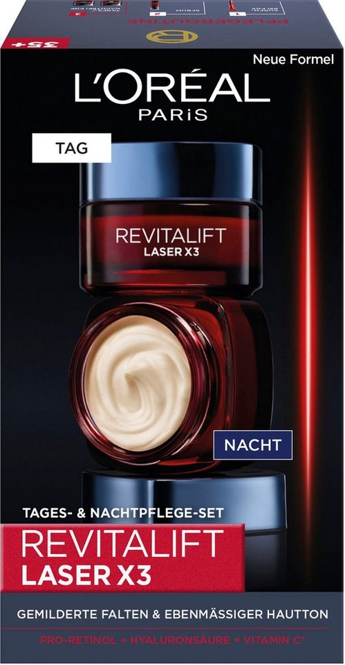 L'ORÉAL PARIS Gesichtspflege-Set RevitaLift Laser X3 Tag und Nacht, 2-tlg. von L'ORÉAL PARIS