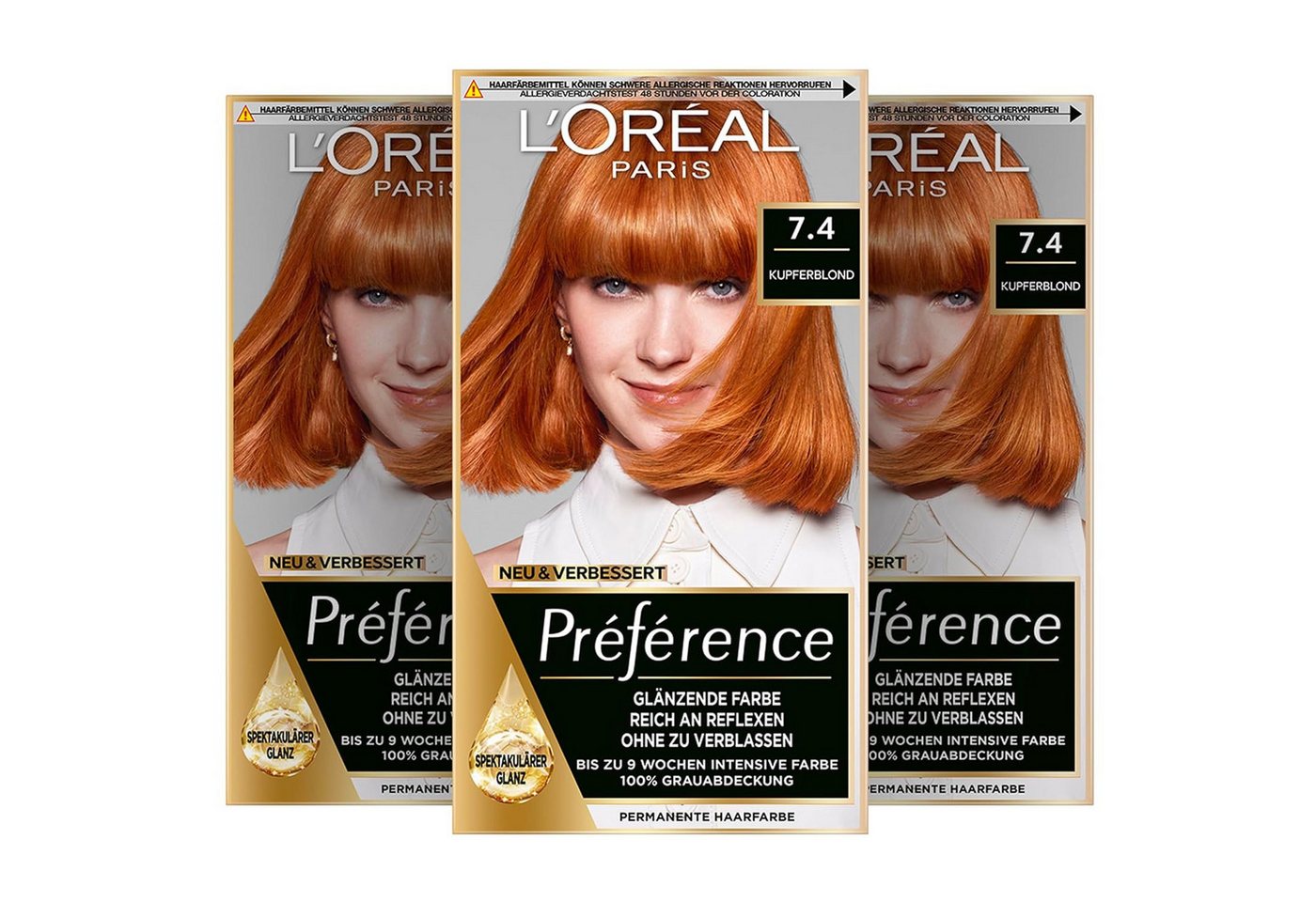 L'ORÉAL PARIS Haarfarbe Permanente Haarfarbe, Haarfärbeset - 3er Set von L'ORÉAL PARIS