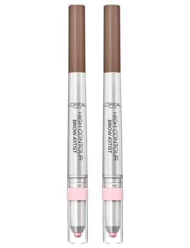 L'Oréal Paris Augenbrauenstift High Contour Brow Artist 102 Cool Blonde 2-in-1 mit Highlighter, ultradünne Spitze, 2 Bleistifte von L'OREAL PARIS