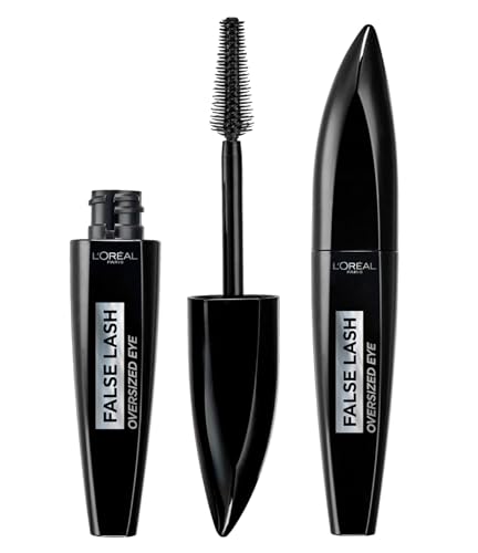 L'Oréal Paris False Lash Oversized Eye Mascara Volumengebend und verlängernd, großer Augen-Effekt mit langem Halt, mit Stretch-Bürste, Farbe Schwarz, 2 Stück von L'Oreal Paris