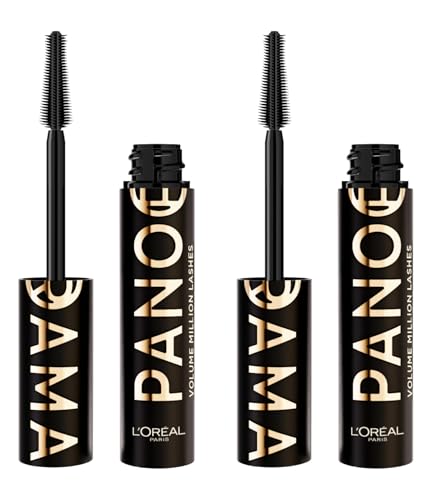 L'Oréal Paris Mascara Panorama All Night Black Farbe Schwarz Langer Halt 24h Intensiver Blick Fächerwimpern und größere Augen Formel Extra Schwarz - 2 Mascara von L'Oreal Paris