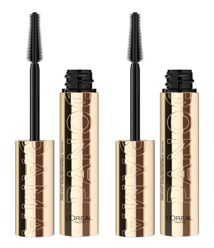 L'OREAL PARIS Panorama Volumizing Mascara Farbe Schwarz mit komplexem Stretchflex-Komplex, erweiterter Blickeffekt, ohne Klumpen, geeignet für empfindliche Augen - 2 Mascara von L'OREAL PARIS