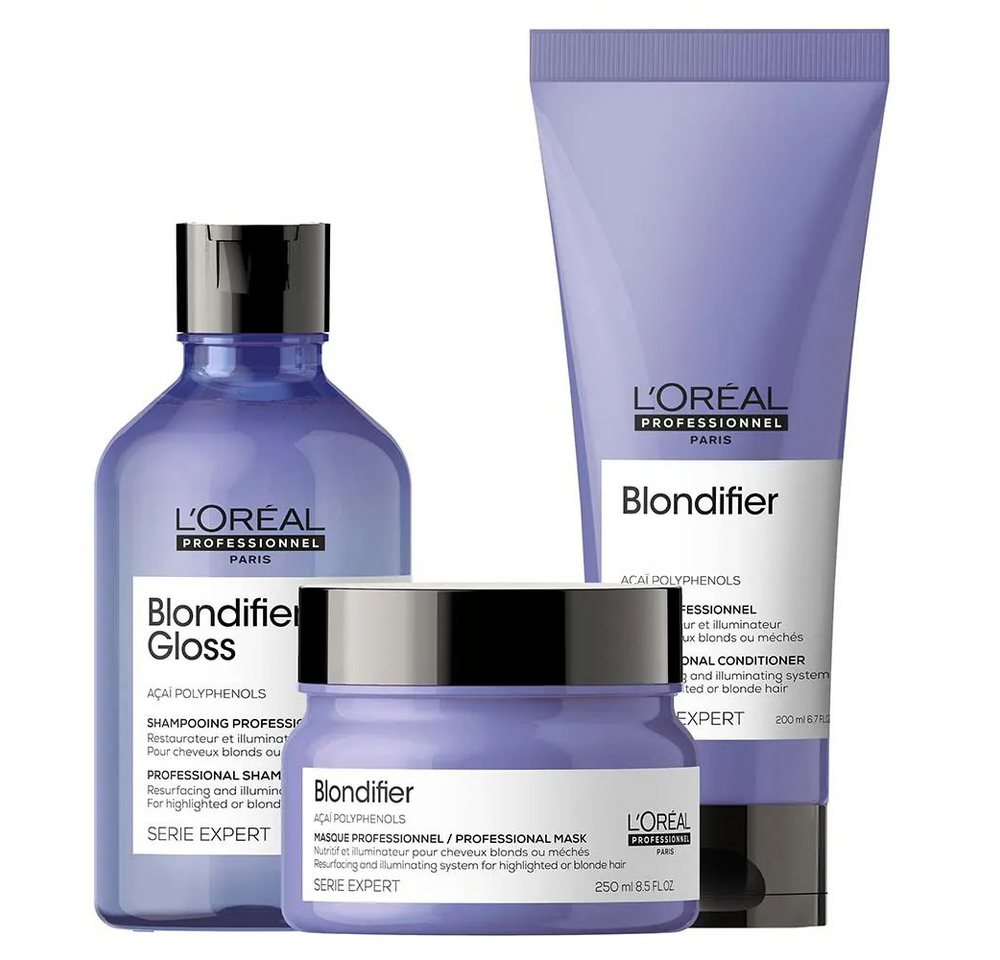 L'ORÉAL PROFESSIONNEL PARIS Haarpflege-Set L'Oréal Professionnel Blondifier Gloss Pflegeset 3er Set, 3-tlg. L'ORÉAL PROFESSIONNEL PARIS Haarpflege-Set L'Oréal Professionnel Blondifier Gloss Pflegeset 3er Set, 3-tlg. von L'ORÉAL PROFESSIONNEL PARIS
