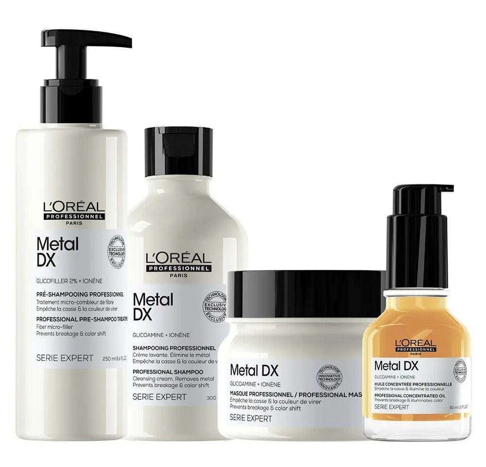 L'ORÉAL PROFESSIONNEL PARIS Haarpflege-Set L'Oréal Professionnel Metal DX Pflegeset Bundle 4-er Set, 4-tlg. L'ORÉAL PROFESSIONNEL PARIS Haarpflege-Set L'Oréal Professionnel Metal DX Pflegeset Bundle 4-er Set, 4-tlg. von L'ORÉAL PROFESSIONNEL PARIS