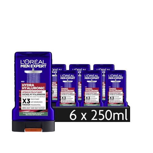 3 er Pack L'Oréal Men Expert Duschgel Hydra Hyaluronic 3 x 250 ml von L'ORÉAL