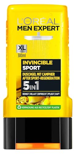 3 er Pack L'oreal Men Expert Invincible Sport 5-in-1 mit Campher Duschgel Shower Gel 3 2x 250 ml von L'ORÉAL