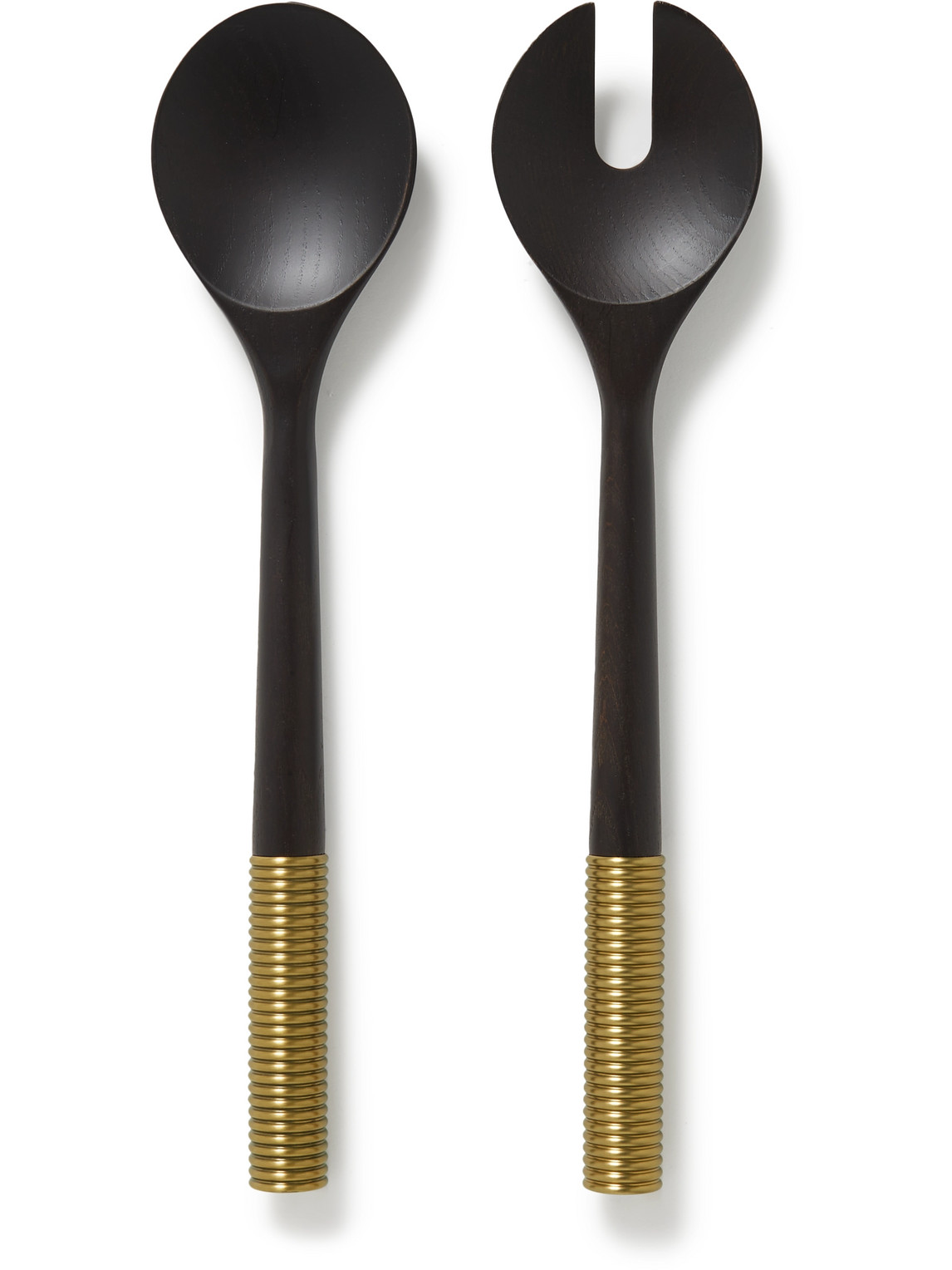 L'Objet - Alhambra Set of Two Smoked Ash and Gold-Tone Serving Spoons - Men - Brown von L'Objet
