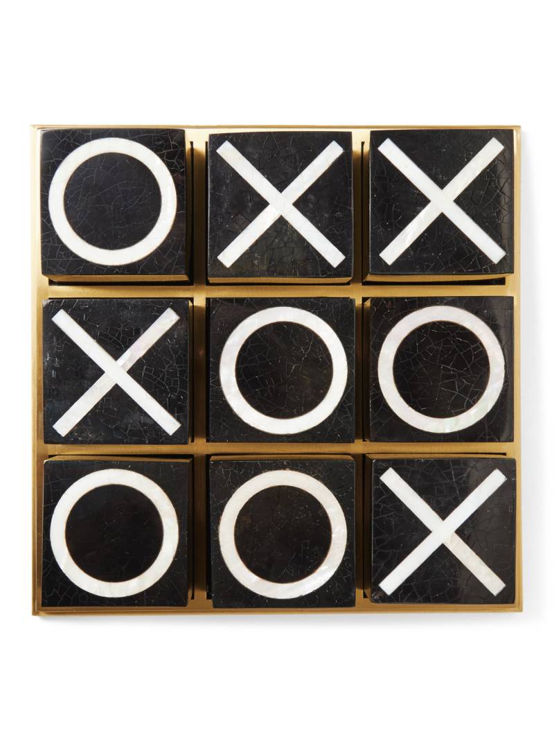 L'Objet - Deco Shell and Brass Tic-Tac-Toe Set - Men - Black von L'Objet