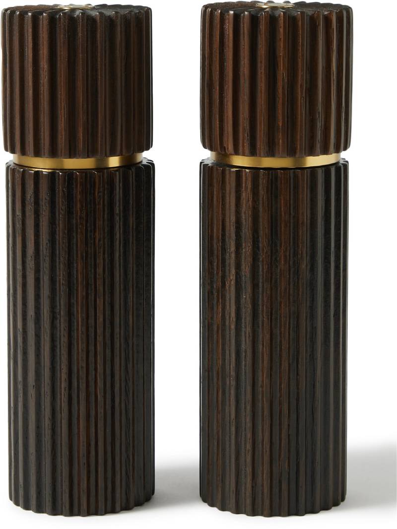L'Objet - Ionic Smoked Oak and Gold-Tone Salt and Pepper Mills - Men - Brown von L'Objet