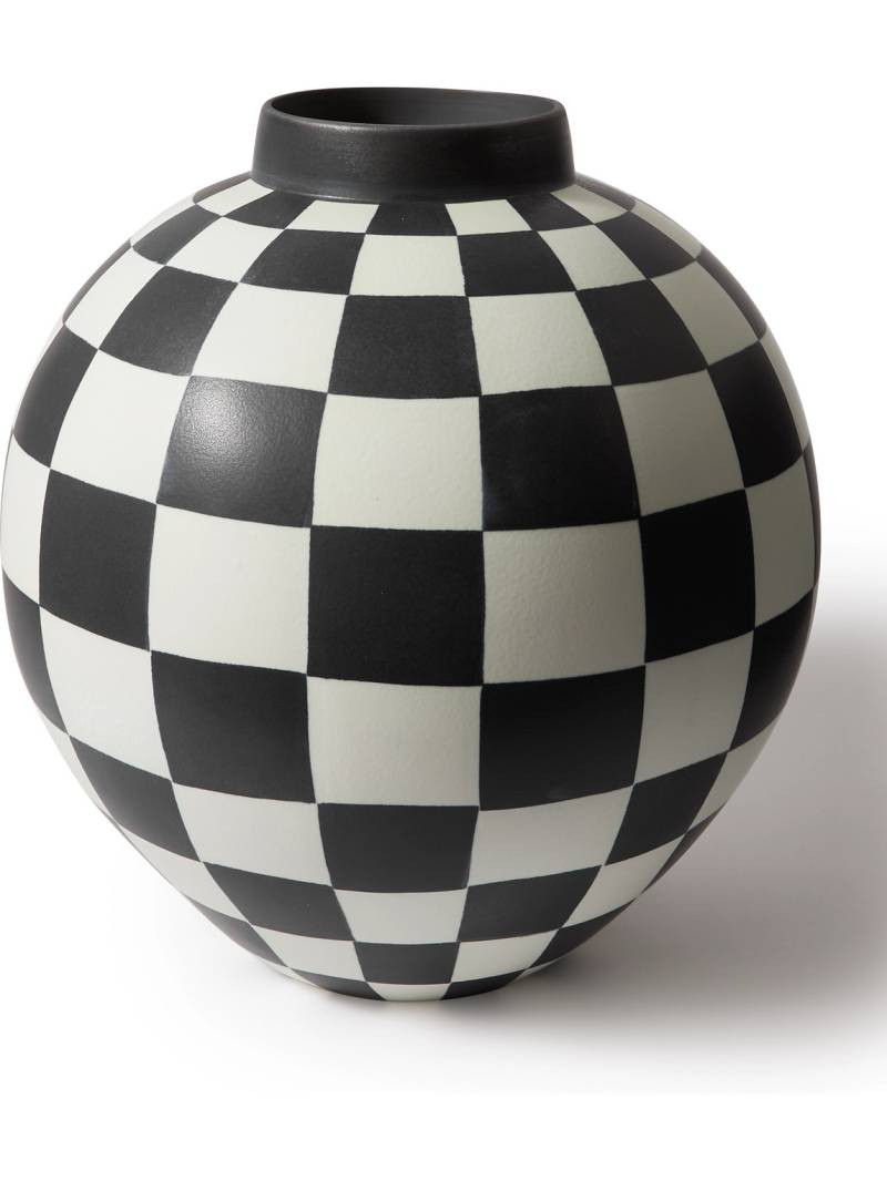 L'Objet - X-Large Damier Checked Porcelain Vase - Men - White von L'Objet
