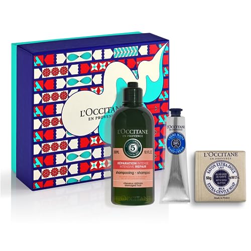 L'Occitane - Essentials-Set mit Shampoo, Handcreme und Extra-mildem Seife - Haar- und Körperpflege, Weichmachend - Weihnachtsgeschenkset für Frauen von L'OCCITANE