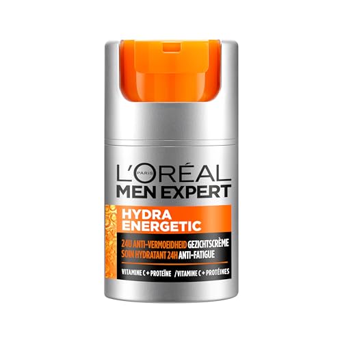 L'Oreal Men Expert Hydra Energetic Anti-Fatigue Feuchtigkeitscreme, mit Proteinen und Vitamin C — 50 ml, Verpackung kann variieren von L'Or�al Paris