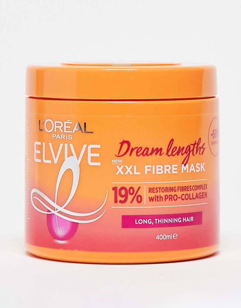 L'Oréal Paris - Elvive Dream Lengths - XXL Fibre Mask - Intensivkur für langes, geschädigtes Haar, 400ml-Keine Farbe von L'Oreal Elvive