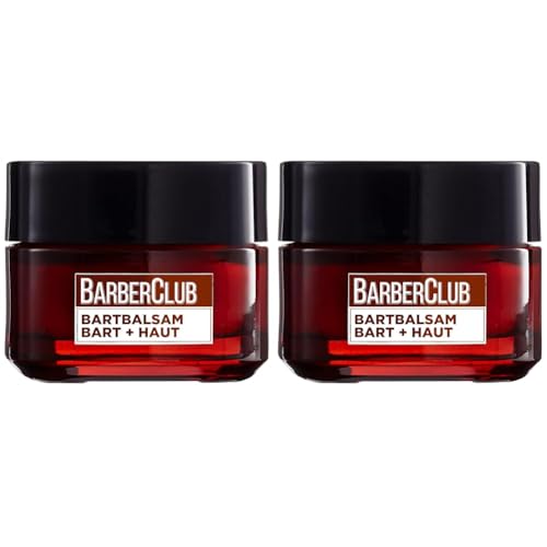 L'Oréal Men Expert Bartbalsam Bart + Haut für Männer, Unterstützung beim gesunden Bartwachstum, Bartpflege für Herren mit ätherischem Zedernholzöl, Barber Club, 1 x 50 ml (Packung mit 2) von L'Oréal Men Expert