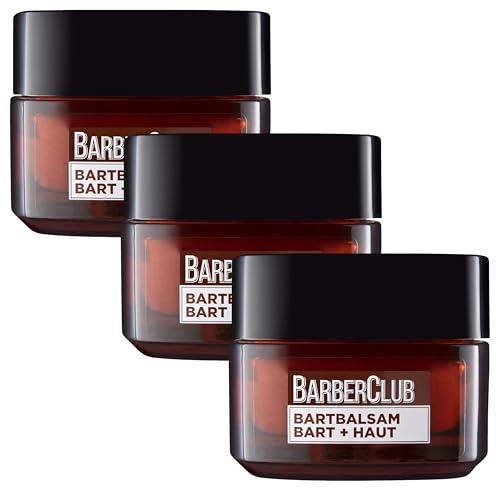 L'Oréal Men Expert Bartbalsam Bart + Haut für Männer, Unterstützung beim gesunden Bartwachstum, Bartpflege für Herren mit ätherischem Zedernholzöl, Barber Club, 1 x 50 ml (Packung mit 3) von L'Oréal Men Expert