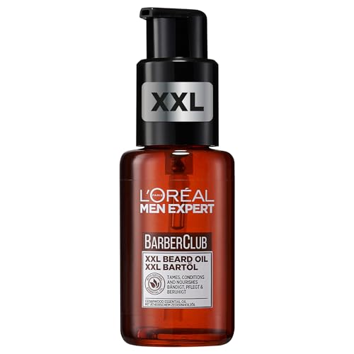 L'Oréal Men Expert XXL Bartöl für Männer, Unterstützung beim gesunden Bartwachstum, Beruhigende Bartpflege für Herren mit Zedernholzöl, Barber Club, [Amazon Exclusive], 1 x 50 ml von L'Oréal Men Expert