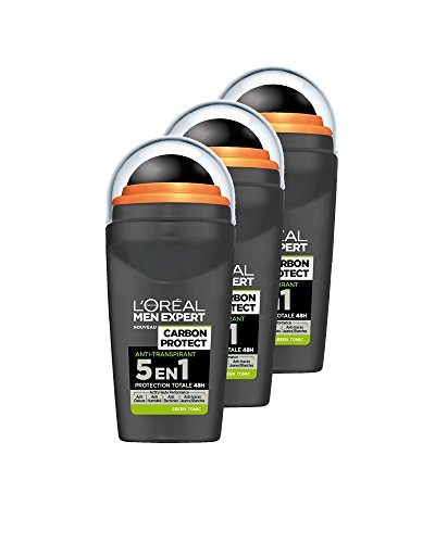 L'Oréal Men Expert Carbon Protect 5-in-1-Deodorant Ice Fresh, ohne Alkohol, 3 x 50 ml von L'Oréal Men Expert