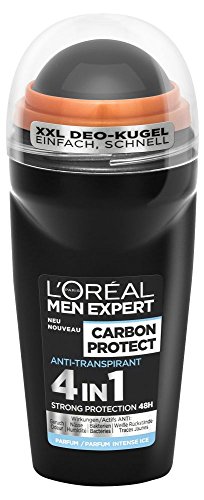 L'Oréal Men Expert Carbon Protect Deodorant, das 4in1 Anti-Transpirant Deo-Roller schützt gegen Achselnässe und Körpergeruch und begeistert durch seinen maskulinen Duft (6 x 50ml) von L'Oréal Men Expert