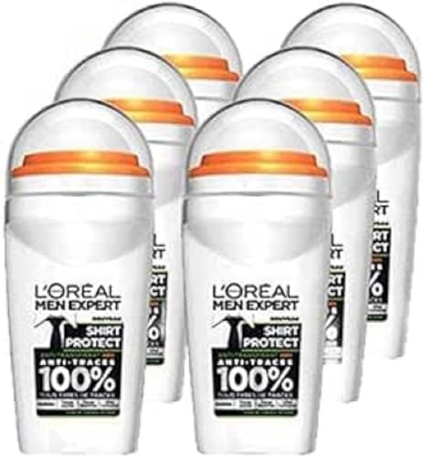 L'Oréal Men Expert – Deodorant für Herren, Anti-Traces, 48 Stunden Wirksamkeit – Shirt Protect – 6 x 50 ml von L'Oréal Men Expert