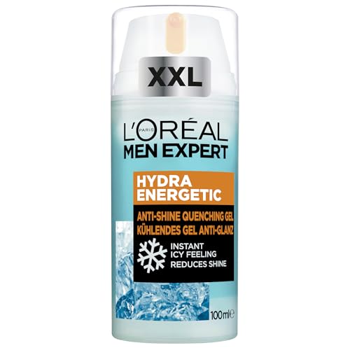 L'Oréal Men Expert XXL kühlendes Gel Anti-Glanz für Männer, Mattierende und erfrischendes Gesichtspflege, Gesichtscreme für Herren mit Meeresquellwasser, Hydra Energy, [Amazon Exclusive], 1 x 100 ml von L'Oréal Men Expert