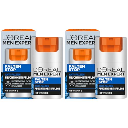 L'Oréal Men Expert Gesichtspflege gegen Falten für Männer, Anti-Aging Feuchtigkeitscreme gegen Hautalterung und Augenringe, Gesichtscreme für Herren mit Vitamin E, Falten Stop, 1 x 50 ml von L'Oréal Men Expert