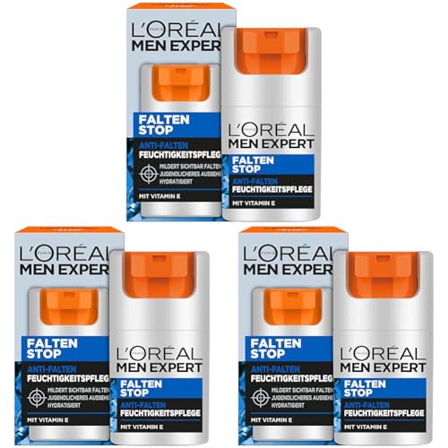 L'Oréal Men Expert Gesichtspflege gegen Falten für Männer, Anti-Aging Feuchtigkeitscreme gegen Hautalterung und Augenringe, Gesichtscreme für Herren mit Vitamin E, Falten Stop, 1 x 50 ml von L'Oréal Men Expert