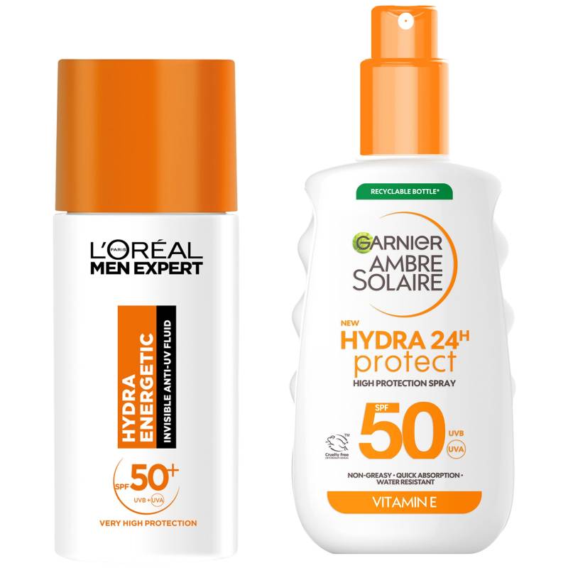 L’Oreal Men x Ambre Solaire SPF50 Face & Body Hydrating Suncream Bundle von L'Oreal Men Expert