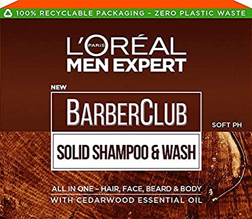 L'Oréal Paris Men Expert, Shampookuchen, reinigt das Haar, Bart und Haut, Barber Club, 80 g von L'Oréal Men Expert