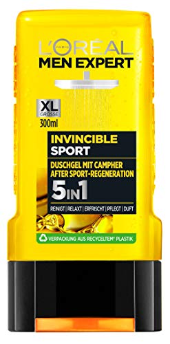 L'Oréal Paris Men Expert 5in1 Duschgel für Männer, Zur Reinigung von Körper, Haar und Gesicht, Invincible Sport Campher, 1 x 300 ml von L'Oréal Men Expert