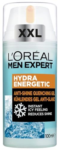 L'Oréal Men Expert XXL kühlende Gesichtspflege Anti-Glanz für Männer, Erfrischendes und mattierendes Gesichtsgel, Gesichtscreme für Herren, Hydra Energy, [Amazon Exclusive], 1 x 100 ml von L'Oréal Men Expert