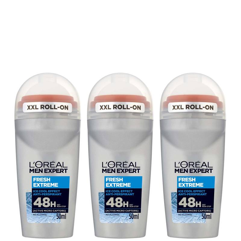 L'Oreal Paris Men Expert Fresh Extreme Deodorant Roll-On (50 ml) Trio von L'Oréal Paris Men Expert