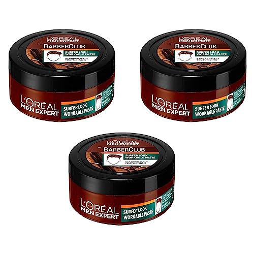 3x L'Oreal Paris Men Expert Barber Club Surfer Look Workable Haar Paste je 75ml von L'Oreal