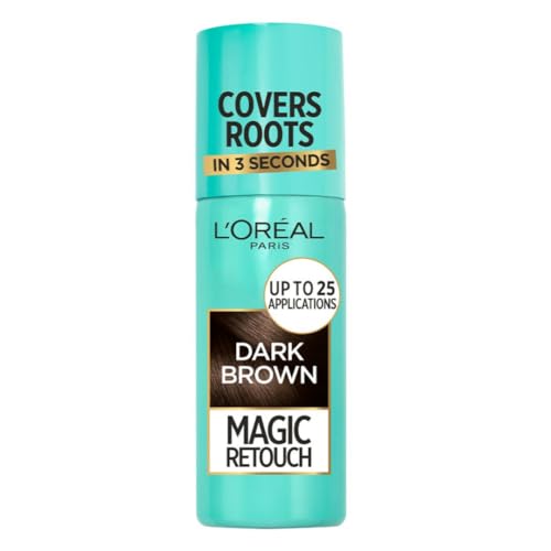 L'Oréal Magic Retouch Instant Root Concealer Spray, ideal zum Ausbessern nachwachsender Grauwurzel, 75 ml, Farbe: Dunkelbraun von L'Oréal Paris