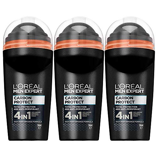 L'Oreal Men Expert Carbon Protect Deo Roll-On 50 ml, 3er Pack von L'ORÉAL