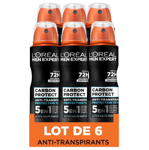 L'Oréal Men Expert Carbon Protect Deodorant Spray 5-in-1, 150 ml, 6 Stück von L'Oreal Paris