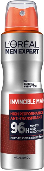 L'Oréal Men Expert Invincible Man 96H Anti-Transpirant Deo Spray Deospray 150ml L'Oréal Men Expert Invincible Man 96H Anti-Transpirant Deo Spray Deospray 150ml von L'Oréal Paris