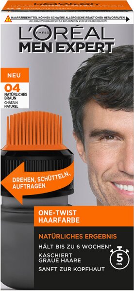 L'Oréal Men Expert Haarfarbe One-Twist 04 natürliches Braun 1 Stk von L'Oréal Paris