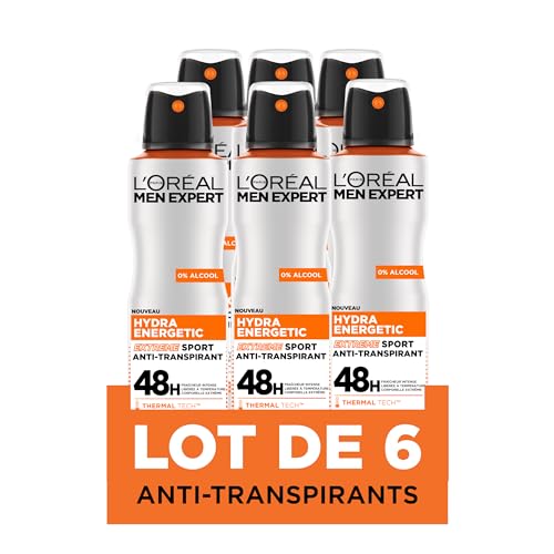 L'Oréal Men Expert Hydra Energetic Deodorant Antitranspirant Extreme Sport, 6 x 150 ml von L’Oréal Paris