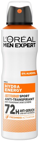 L'Oréal Men Expert Hydra Energy Extreme Sport Anti-Transpirant Deo Spray Deospray 150ml L'Oréal Men Expert Hydra Energy Extreme Sport Anti-Transpirant Deo Spray Deospray 150ml von L'Oréal Paris