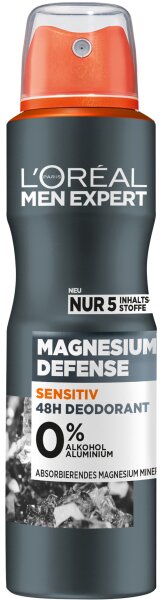 L'Oréal Men Expert Magnesium Defense Sensitiv 48H Deo Spray Deospray 150ml L'Oréal Men Expert Magnesium Defense Sensitiv 48H Deo Spray Deospray 150ml von L'Oréal Paris
