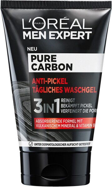 L'Oréal Men Expert Pure Carbon Anti-Pickel Tägliches Waschgel Reinigungsgel 100ml L'Oréal Men Expert Pure Carbon Anti-Pickel Tägliches Waschgel Reinigungsgel 100ml von L'Oréal Paris