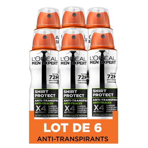 L'Oréal Paris Men Expert Shirt Protect Deodorant Spray gegen Fingerabdrücke, 150 ml, 6 Stück von L'Oreal Paris