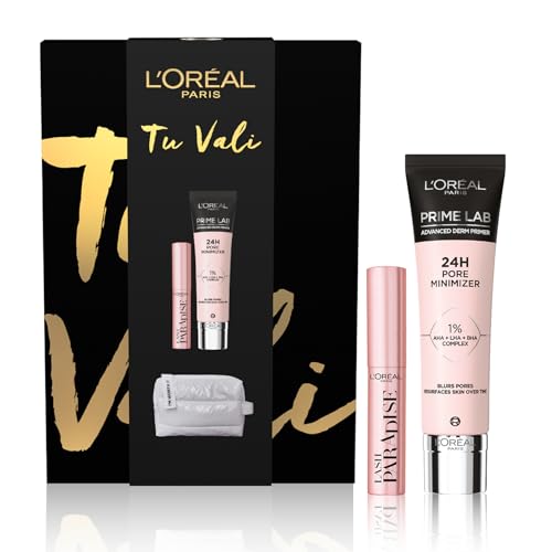 L'Oréal Paris, Geschenktasche mit Porengrundierung und Mini-Mascara, für langanhaltendes Make-up, mit exklusivem Kulturbeutel von L'Oréal Paris