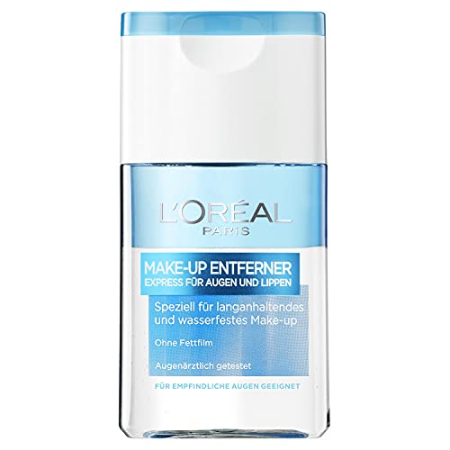 L'Oréal Paris Make-Up Entferner, Gesichtsreinigung speziell für langanhaltendes und wasserfestes Augen- und Lippen Make-up, Für empfindliche Augen geeignet, 1 x 125ml von L'Oréal Paris