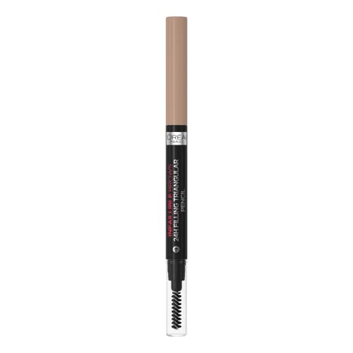 L'Oréal Paris Augenbrauenstift mit herausdrehbarer Dreiecksspitze für definierte und natürliche Augenbrauen, Infaillible Brows 24h Brow Filling Triangular Pencil, Nr. 6.0 Dark Blonde von L'Oréal Paris